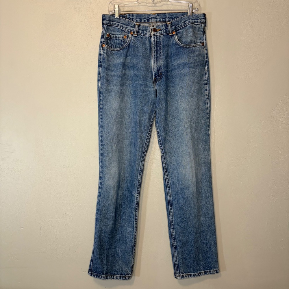 Vtg 90s Polo Ralph Lauren Dungarees Jeans Men 32x32 Made in USA Light Wash Denim